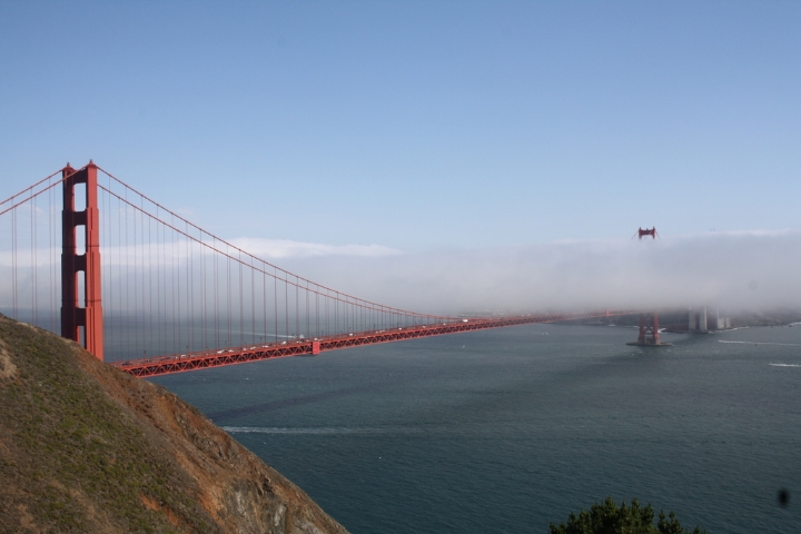 Sehenswürdigkeiten in der USA - Golden Gate Bridge in San Francisco im Bundesstaat Kalifornien.