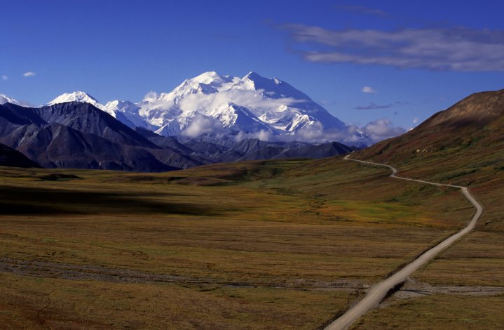 Sehenswürdigkeiten in der USA - Denali Nationalpark Mt. McKinley in Alaska.