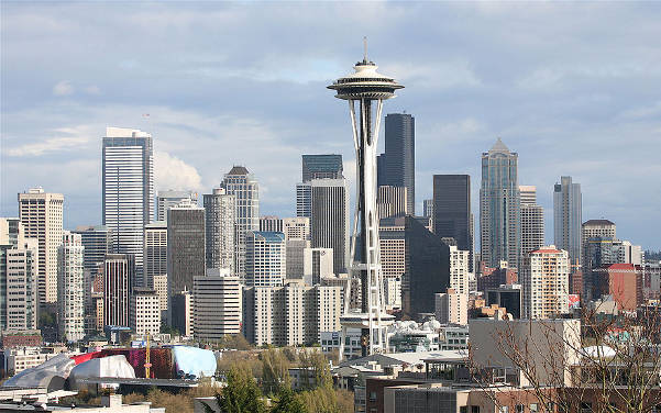 Space Needle das  Wahrzeichen von Seattle - Sehenswürdigkeiten USA